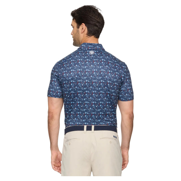 Chester Americana Summer BBQ Print Performance Polo - Rooster 