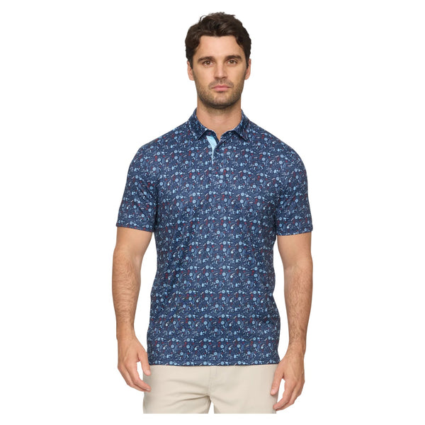 Chester Americana Summer BBQ Print Performance Polo - Rooster 