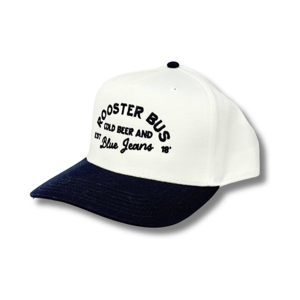 Cold Beer and Blue Jeans Rooster Bus Hat - Rooster 