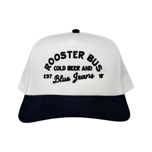 Cold Beer and Blue Jeans Rooster Bus Hat - Rooster 