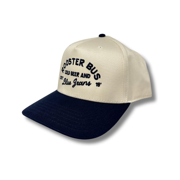 Cold Beer and Blue Jeans Rooster Bus Hat - Rooster 