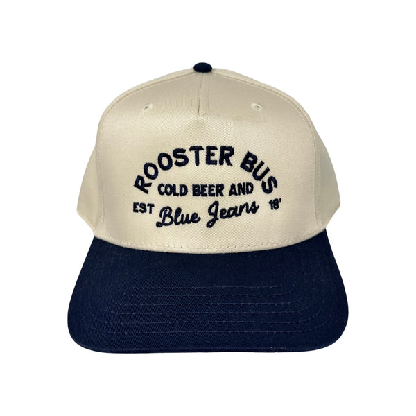 Cold Beer and Blue Jeans Rooster Bus Hat - Rooster 