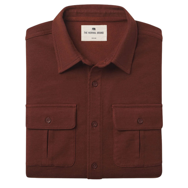 Comfort Terry Shirt Jacket – Color: Spiced Brandy