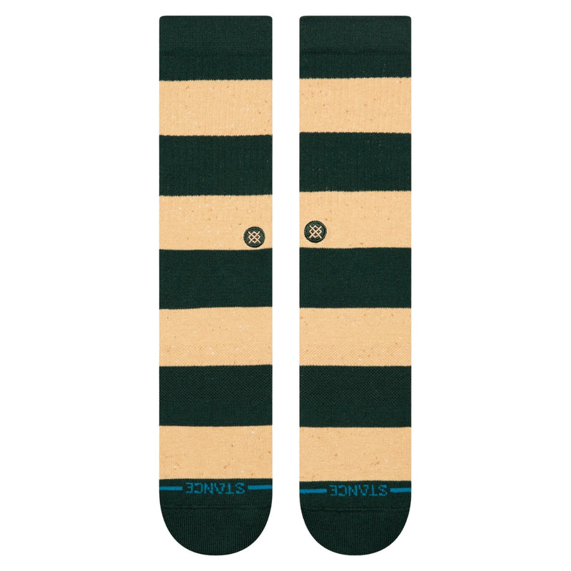 Cotton Crew Medium Cushion Socks – Nep Stripe Pine