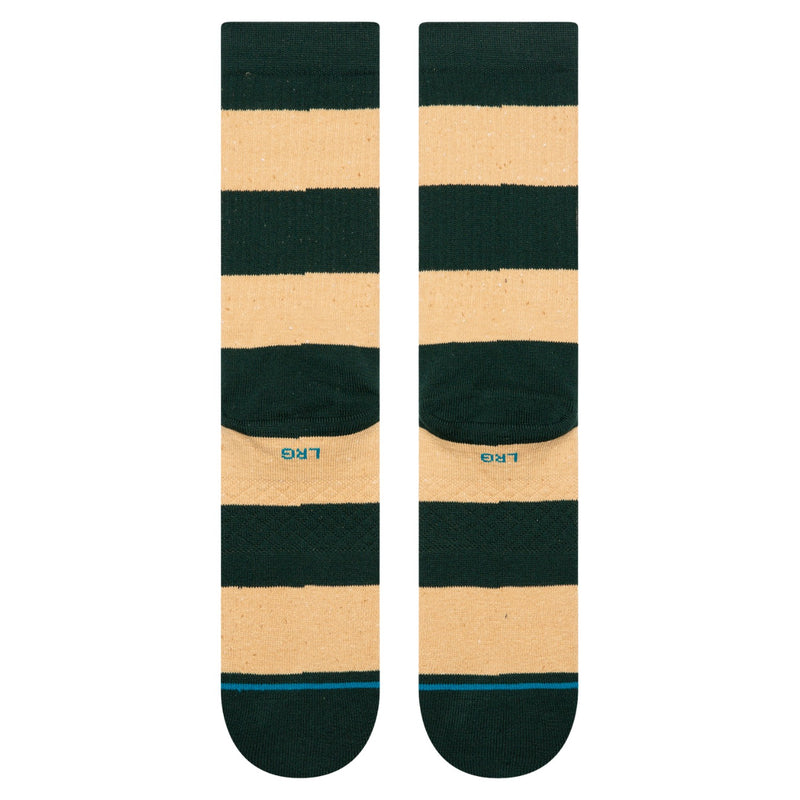 Cotton Crew Medium Cushion Socks – Nep Stripe Pine