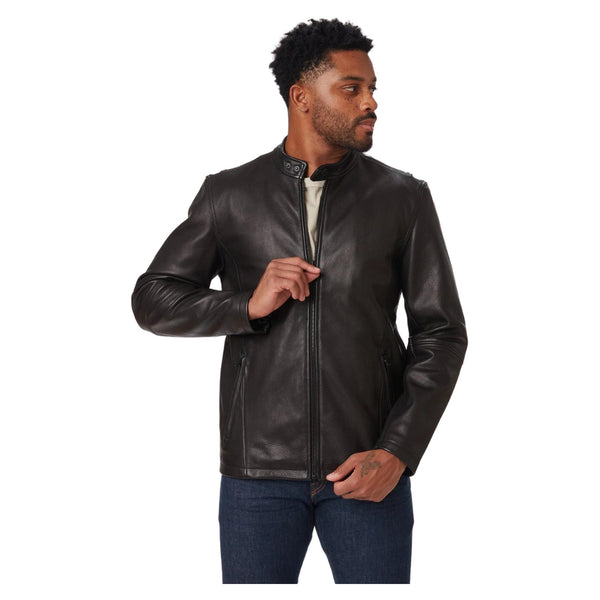 Cowhide - Cafe Racer Jacket - Vintage Black - Rooster 