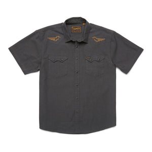 Crosscut Deluxe Shortsleeve – Pictograph: Black Chambray