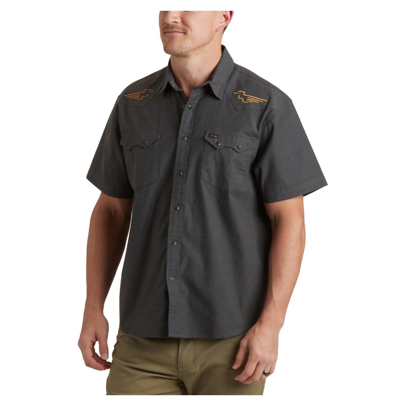 Crosscut Deluxe Shortsleeve – Pictograph: Black Chambray