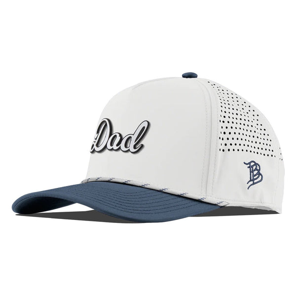 Dad Script Curved 5 Panel Rope Two Tone – White/Orion with White Rope