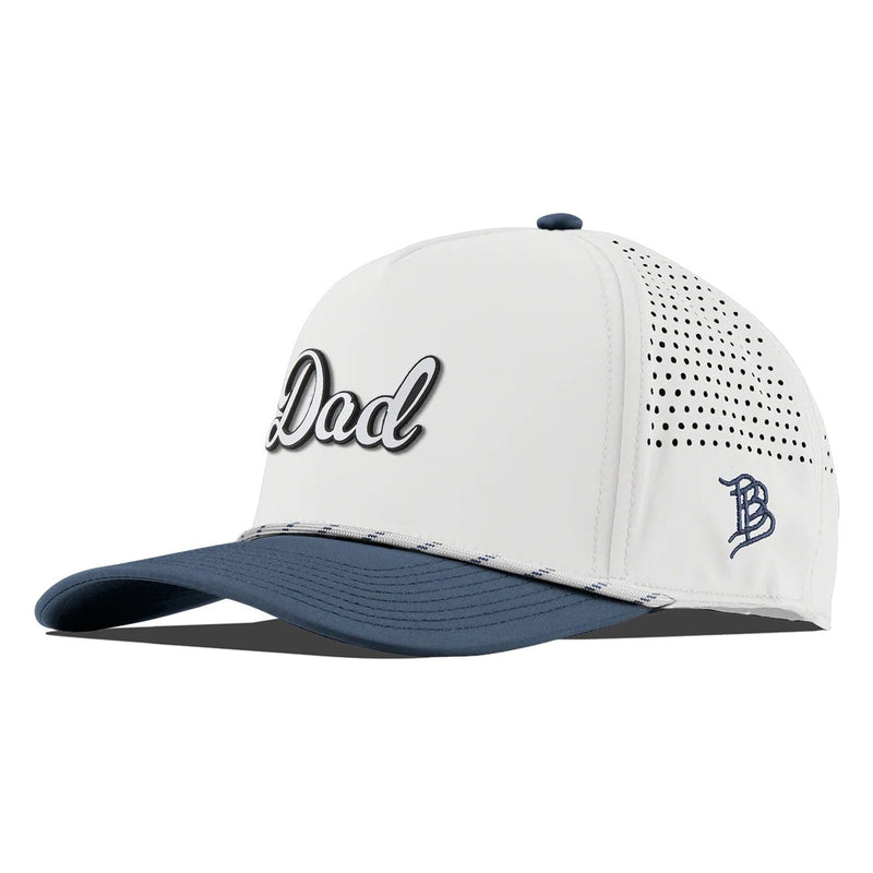 Dad Script Curved 5 Panel Rope Two Tone – White/Orion with White Rope