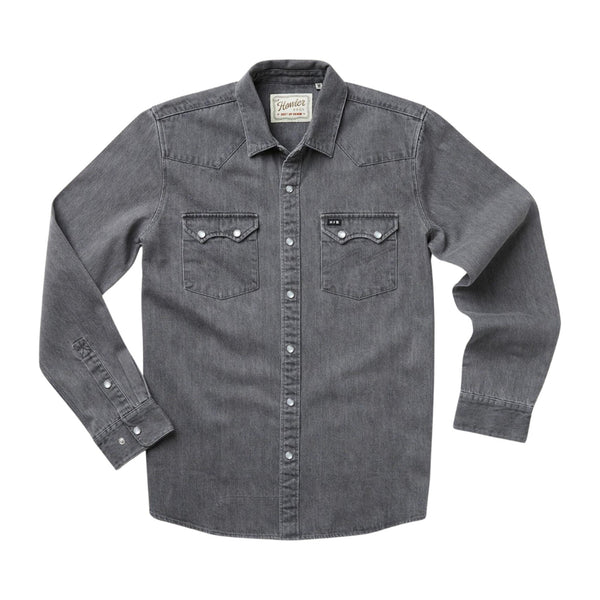 Dust Up Denim Snapshirt – Jovi Grey Wash