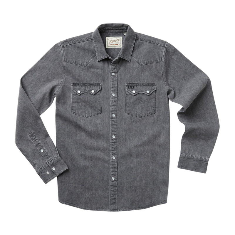 Dust Up Denim Snapshirt – Jovi Grey Wash