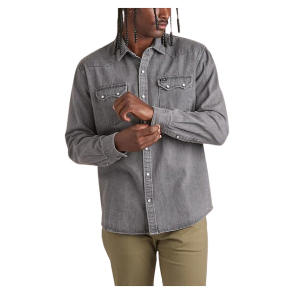 Dust Up Denim Snapshirt – Jovi Grey Wash