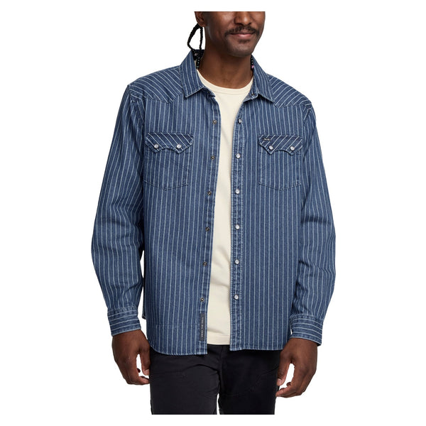 Dust Up Denim Snapshirt – Merle Stripe