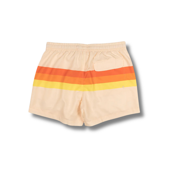 Back view of Duvin Horizon Swim Short in Antique with single back pocket and branded woven tag