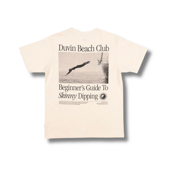 Back view of Duvin Skinny Dippin Tee in Antique with clean finish and garment-dyed look