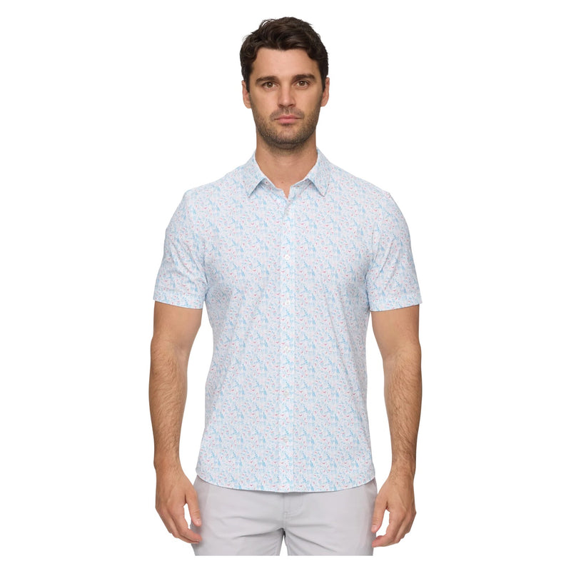 Edgewood SS Drink Print Journey Shirt – White/Red/Blue