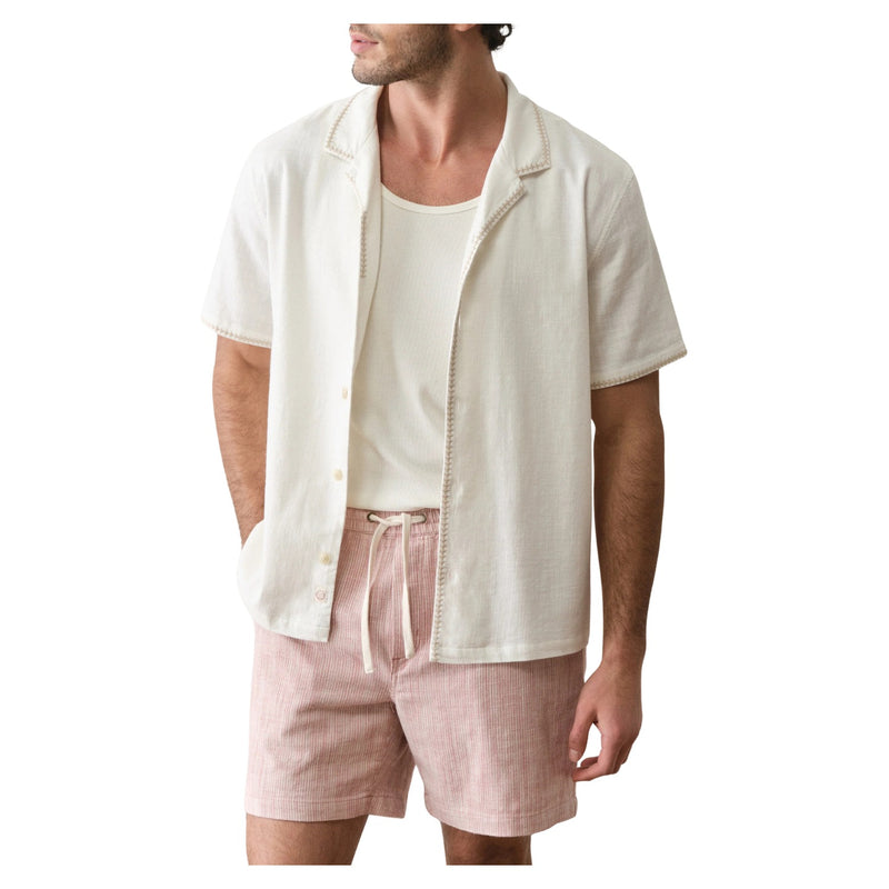 Embroidered Resort Shirt – White