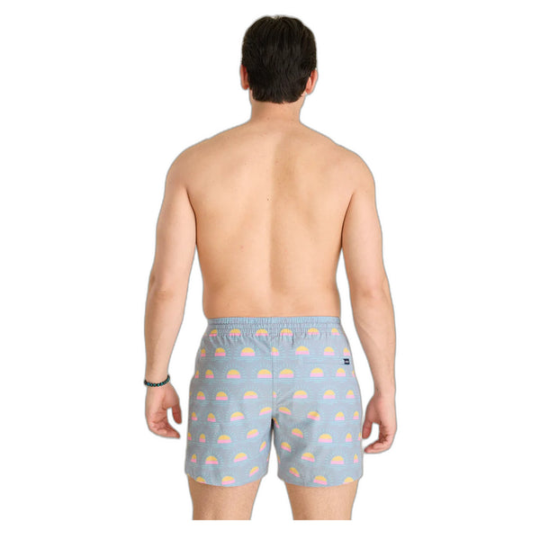 The Heat Waves- Gray 5.5" (Classic Lined Swim Trunk) - Rooster 