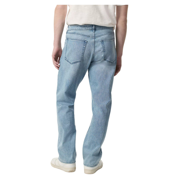 Back view of Rag & Bone Fit 4 Straight Fit Jeans in Fletcher with classic five-pocket styling, signature back patch, and minimal fading