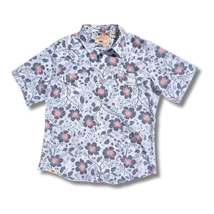 Folk Hibiscus Short Sleeve Shirt – White