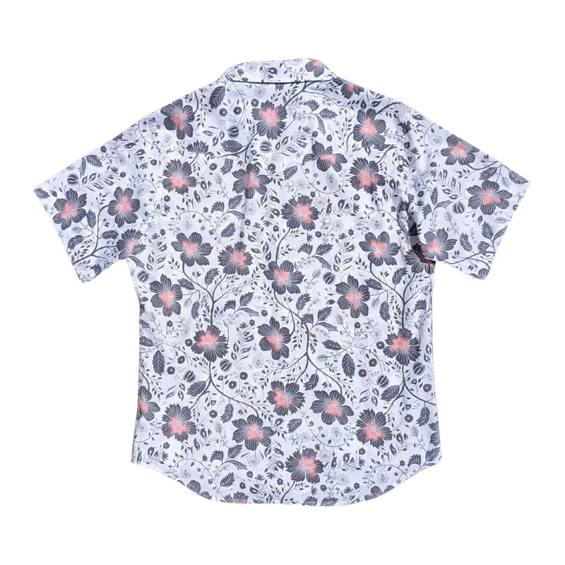 Folk Hibiscus Short Sleeve Shirt – White