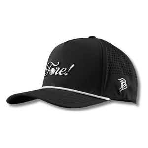 Fore! Script Curved 5 Panel Rope - Rooster 
