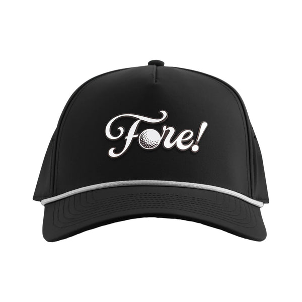 Fore! Script Curved 5 Panel Rope - Rooster 
