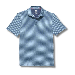 Fridley SS Agave Print Performance Polo – Navy Combo