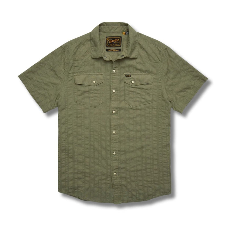 H Bar B Snapshirt - Eyelet Stripe – Cadet