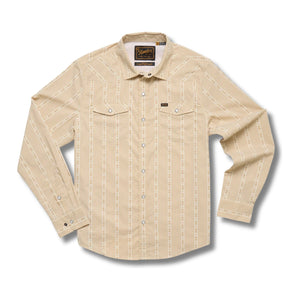 H Bar B Tech Longsleeve – Mosquero Stripe: Brown Rice