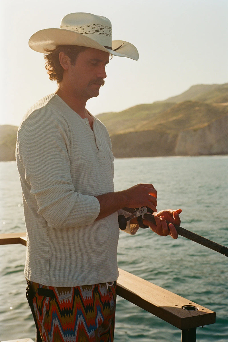 Sawpit Henley LS Thermal – Vintage White