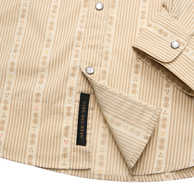 H Bar B Tech Longsleeve – Mosquero Stripe: Brown Rice