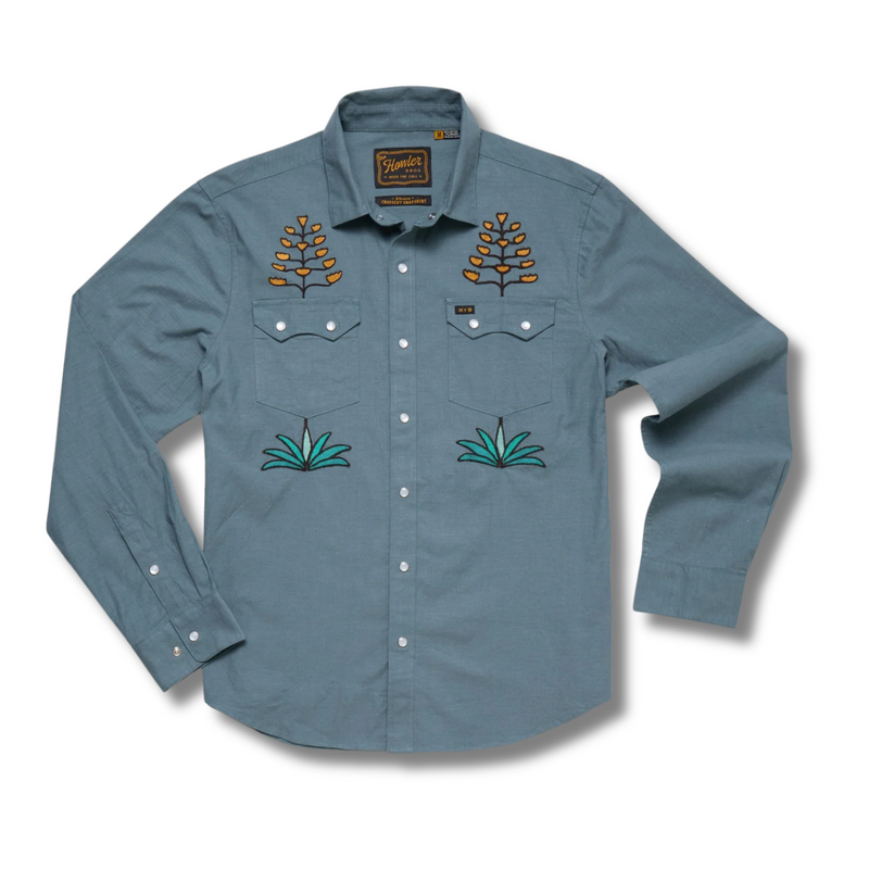 Crosscut Deluxe Snapshirt – Centuries: North Atlantic Blue