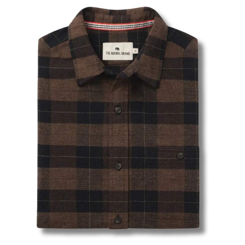 Hudson Double Brushed Flannel – Dark Brown Plaid