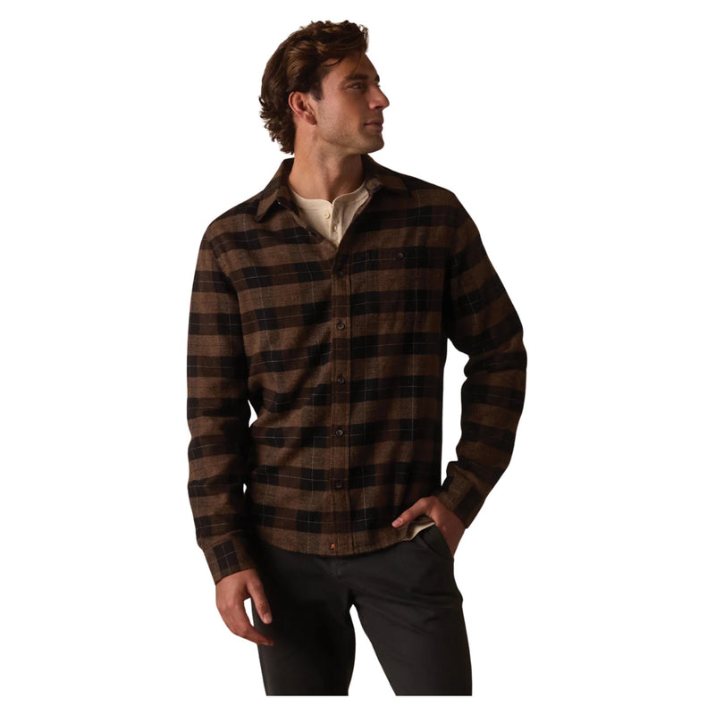 Hudson Double Brushed Flannel – Dark Brown Plaid