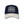 Front view of Huega House Circuit Hat in Natural and Navy featuring tonal Circuit logo embroidery on a structured natural crown with a contrast navy flat brim