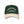 Front view of Huega House Trademark Hat in Natural and Green featuring embroidered Huega House logo on a structured crown with a forest green curved brim