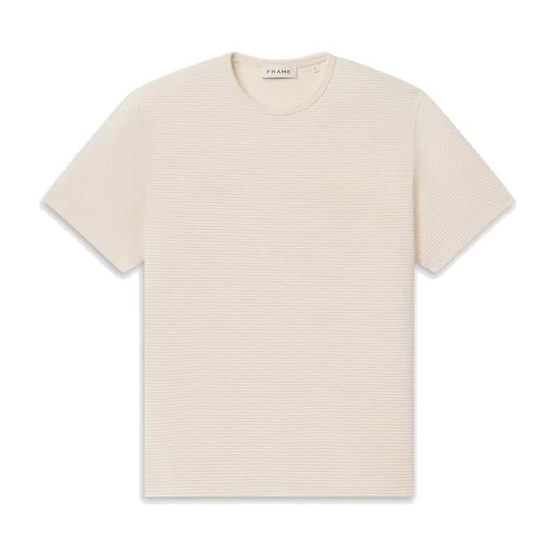 Jacquard Stripe Tee – CREAM