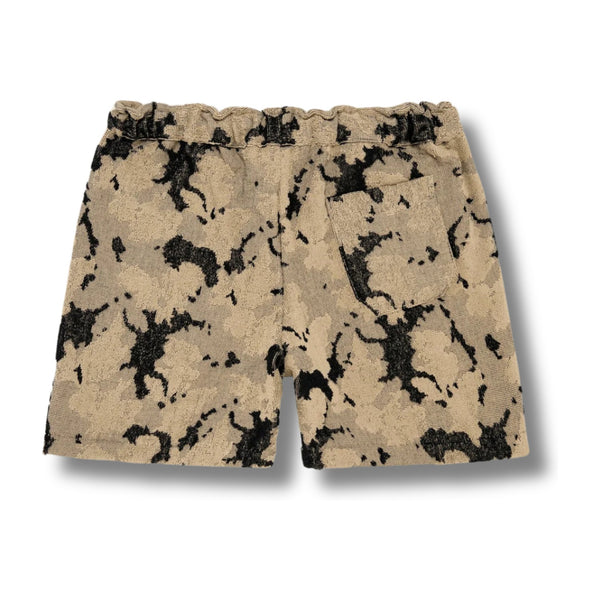 Back view of OAS Terry Shorts in Jura Contraste with single back pocket and panel-stitched terry fabric