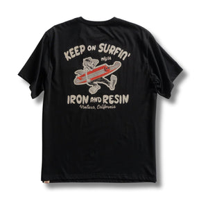 Keep On Surfin' Pocket Tee – Black