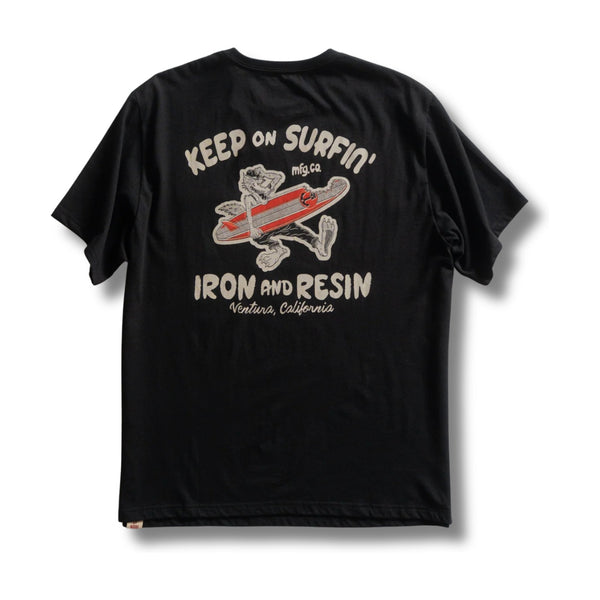 Keep On Surfin' Pocket Tee – Black