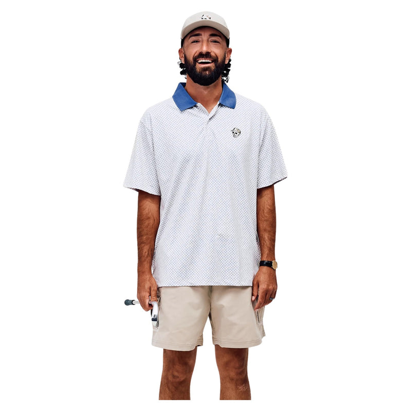 Labyrinth Polo – White/ Marine Layer