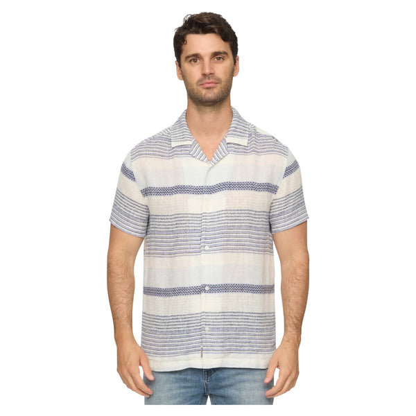 Lakesite SS Textured Stripe Shirt - Rooster 
