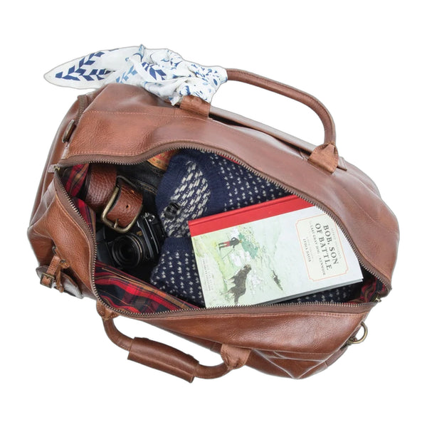 Leather Atticus Shoe Duffle – Color: Cognac
