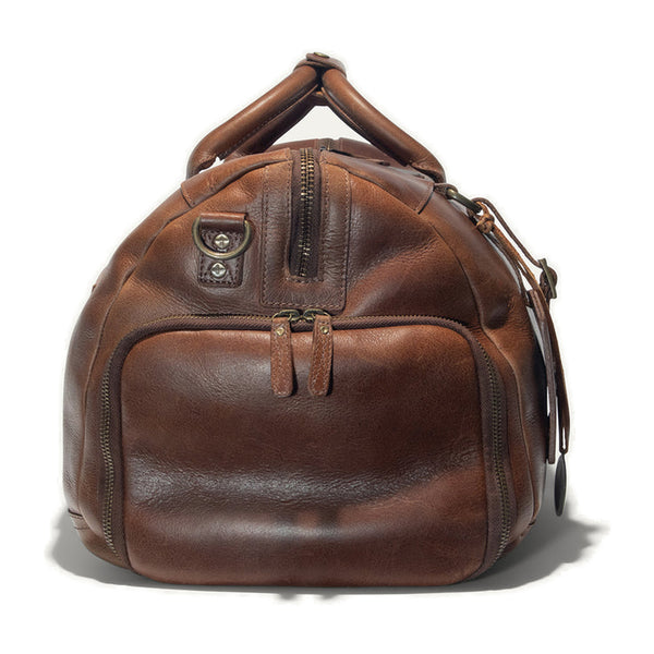 Leather Atticus Shoe Duffle – Color: Cognac