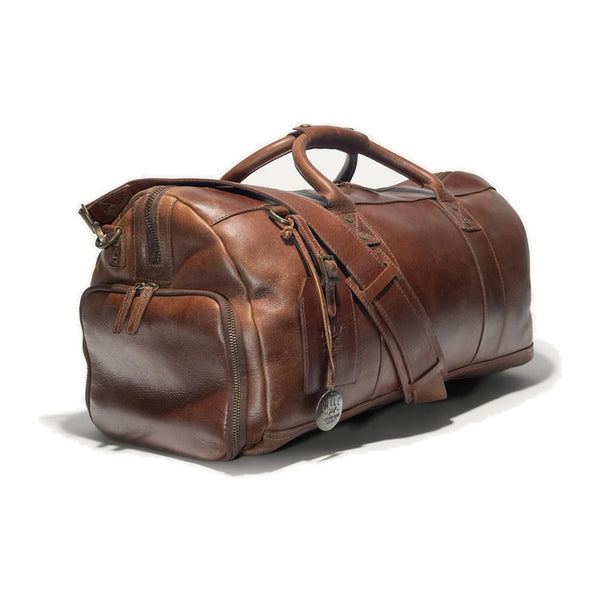 Leather Atticus Shoe Duffle – Color: Cognac
