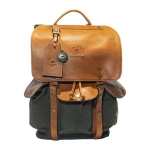 Lennon Canvas & Leather Backpack - Rooster 