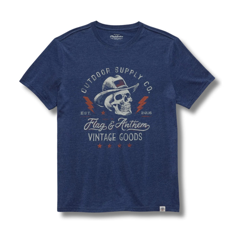 Lightning Skulls Tee – Navy Heather