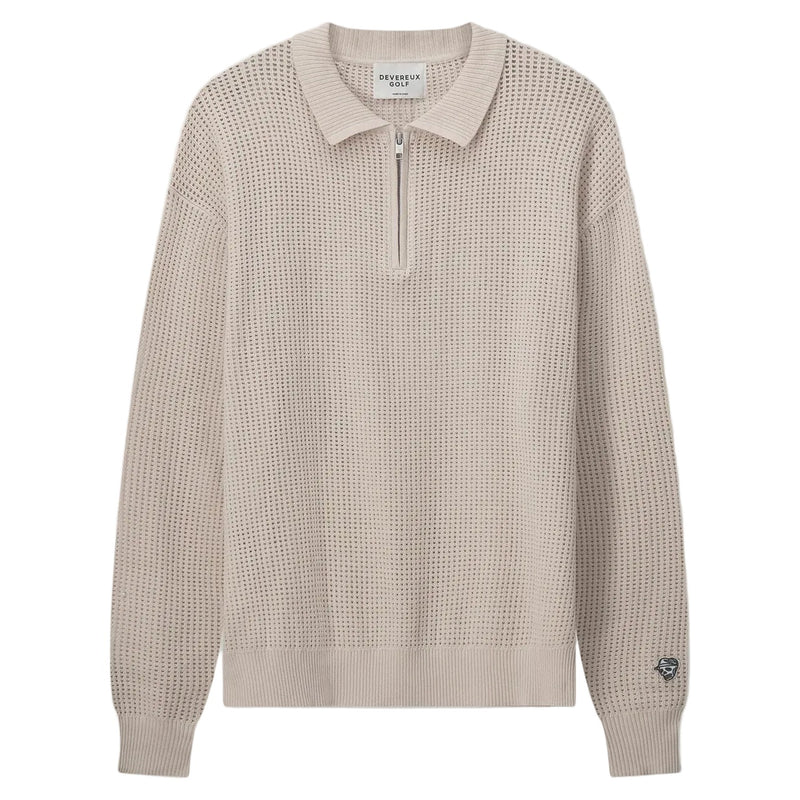 Loose Knit Quarter Zip Polo – Mineral